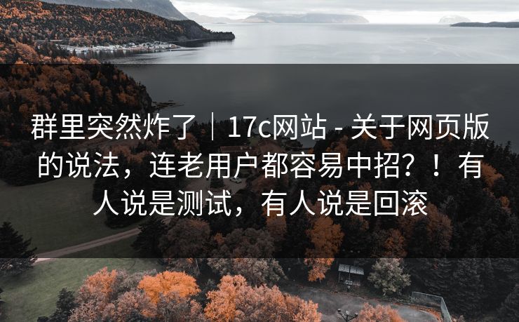 群里突然炸了｜17c网站 - 关于网页版的说法，连老用户都容易中招？！有人说是测试，有人说是回滚